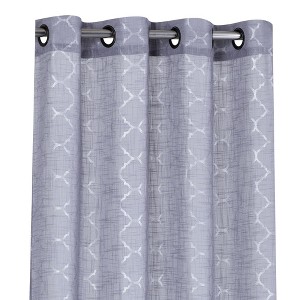 Kate Aurora Living 2 Pack Shabby Metallic Trellis Pastel Sheer Grommet Curtains - 1 of 4