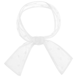 Elerevyo Women's Lace Embroidery Handbag Ribbon Neck Scarf 39.4"x2.8" - 1 of 4