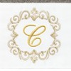 Linum Home Textiles 100% Turkish Cotton MONICA Gold Thread 2PC Embellished Hand Towel Set - 3 of 3