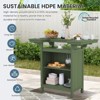 Hyleory Outdoor HDPE Bar Table with Storage Shelves and Glass Holder – Weather-Resistant Patio Entertainment Station - 4 of 4