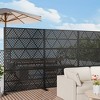 SpassWay 72"H x 47"W Outdoor Metal Garden Trellis Privacy Screen Lattice Panel Indoor Room Divider In Gray - 3 of 4