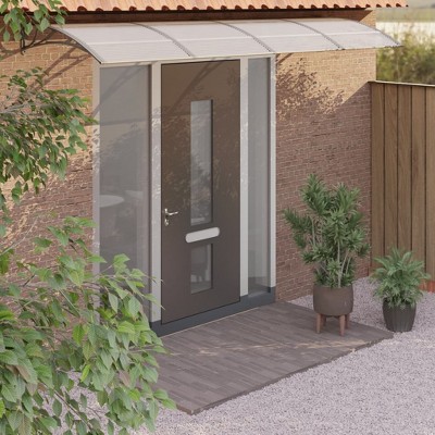 vidaXL Door Canopy Gray 137.8 in.x39.4 in. Polycarbonate