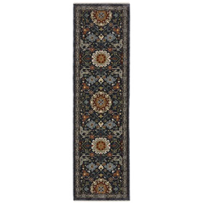 Oriental Weavers A006B1068235ST Aberdeen 006B1 Rectangle Traditional Rug Blue - 2 ft. 3 in. x 7 ft. 6 in.