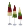 Bethany Lowe 12.0 Inch Brights Retro Trees Long Stem Christmas Wire Stem Tri-Colored Bottle Brush Trees - 2 of 3