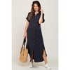 PinkBlush Charcoal Button Down Maternity Midi Dress - 4 of 4