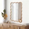 Spassway Sets of 2  Asymmetrical Rectangle Wall Mirrors Irregular Wood Frame Wall Mounted Vanity Mirror Decorative for Bedroom Bathroom - 4 of 4