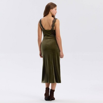 Women Sleeveless Velvet Midi Slip Dress – A New Day