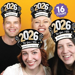 Big Dot of Happiness Hello New Year's Eve Party Headbands, 2026 New Years Resolution Party Hats, New Year Party Favors, 2026 NYE Party Decorations, - 1 of 4