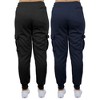 Blue Ice Apparel Women's Heavyweight Loose Fit Fleece-Lined Cargo Jogger Pants-2 Pack - 2 of 4