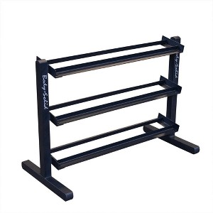 Body-Solid Rubber Dumbbell Set with 3 Shelf Rack and Vinyl Mat - 5-50lbs - 1 of 4