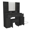 INFURNIC Vanity Tables Dressing Table with Mirror Hair Dryer Rack and Spacious Storage for Bedrooms, Black, 43.31"*15.75"*55.91" - 3 of 4