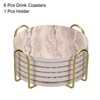 Unique Bargains Sandstone Style Cork Base Drink Coasters with Holder 6 Pcs - 3 of 3