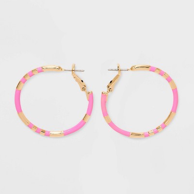 Large Beaded Hoop Earrings - Universal Thread™