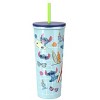 Zak Designs Disney Stitch 24oz Stainless Steel Vacuum Insulated Straw Tumbler - 2 of 4