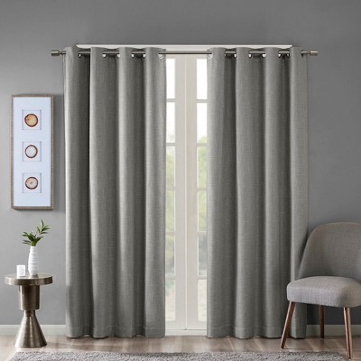 PAGED Printed Heathered Slub Blackout Curtain for Bedroom,Window Curtain Panel with Grommet Top,Living Room Curtains Machine Washable