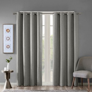 PAGED Printed Heathered Slub Blackout Curtain for Bedroom,Window Curtain Panel with Grommet Top,Living Room Curtains Machine Washable - 1 of 4
