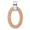 Black Bow Jewelry Rose Gold Tone Plated Silver & CZ Braided Oval Pendant, 17 x 30mm - 3 of 4