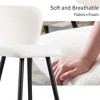 DSVIMOY Counter and Bar Stool Modern Style with Black Metal Legs and Gold Tipped Ends for Home Use, White, 24.75"*19"*17.5" - 4 of 4
