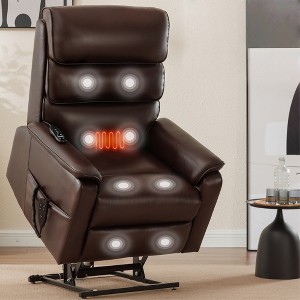 FONTOI Accent Chair with Side Pockets, Recliner Chair with Comfortable Arms and Back, Dark Brown, 37.1"*44.5"*36.7" - 1 of 4