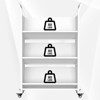 Garvee 3-Tier Rolling Book Cart on Wheels, V-Shaped Storage Bookshelf with Side Hooks for Library, School, White - 4 of 4
