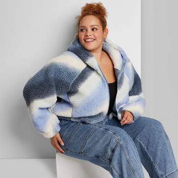 Women's Faux Fur Quarter Zip Sweatshirt - A New Day™ : Target