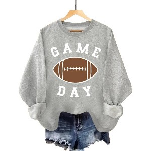 Plus Size Sweatshirts Game Day Shirts Football Graphic Sweatshirts with Crew Neck Long Sleeve Pullover Sweat Shirts Plus Size Sweatshirts - 1 of 2