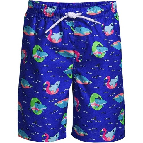 Lands' End Boys Printed Swim Trunks - 2x Large - Electric Blue Funny Sharks  : Target