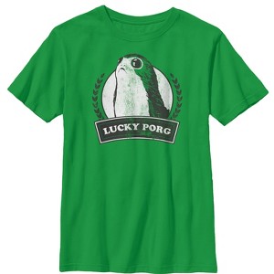 Boy's Star Wars The Last Jedi St. Patrick's Day Lucky Porg T-Shirt - 1 of 3