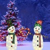 Set of Two Lighted Heart-Shaped Snowmen 30" & 32"H Christmas Decorations - 3 of 4