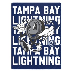 NHL Tampa Bay Lightning 60"x80" Cartoon Puck Ultra Soft Blanket - 1 of 2