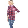Women's Oakley Stretchy Plaid Tunic Top with Pockets - White Mark - 3 of 3
