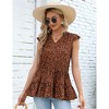 Clearlove Womens Summer Tops Dressy Casual V Neck Ruffle Short Sleeve Blouses Tops - 2 of 4