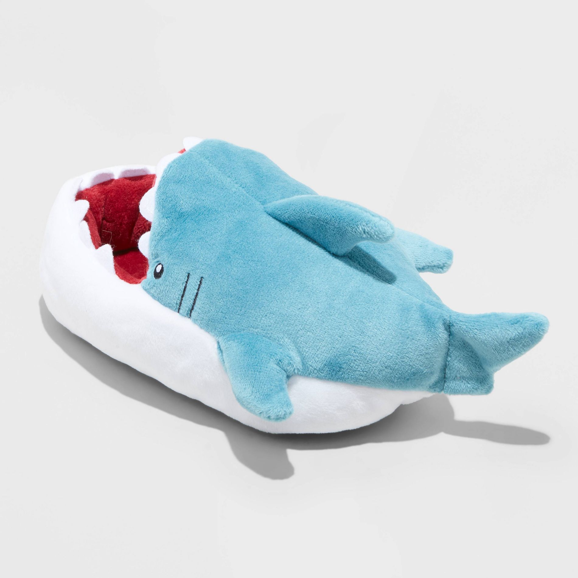 Toddler Bruce Shark Loafer Slippers - Cat & Jack™ Blue 7T-8T: Non-Marking Sole, Machine Washable