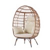Coolbibila-Egg Chair Wicker, Egg Chair For Patio, Outdoor Accent Chair With Cushions And Steel Frame, Egg Chair With Stand - 3 of 4