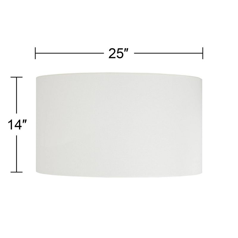 Springcrest Avery 25" Top x 25" Bottom x 14" High Lamp Shade Replacement Extra Large White Ivory Drum Round Modern Linen Hardback Spider Harp Finial, 4 of 7