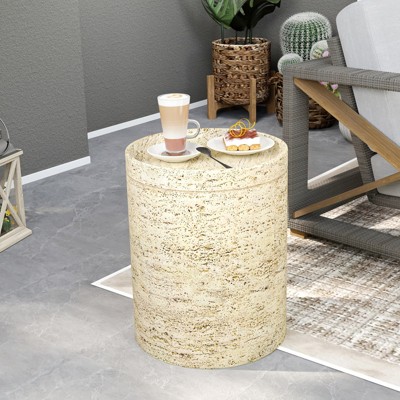 Dracelo 14" outdoor decorative table, outdoor side table for patio use