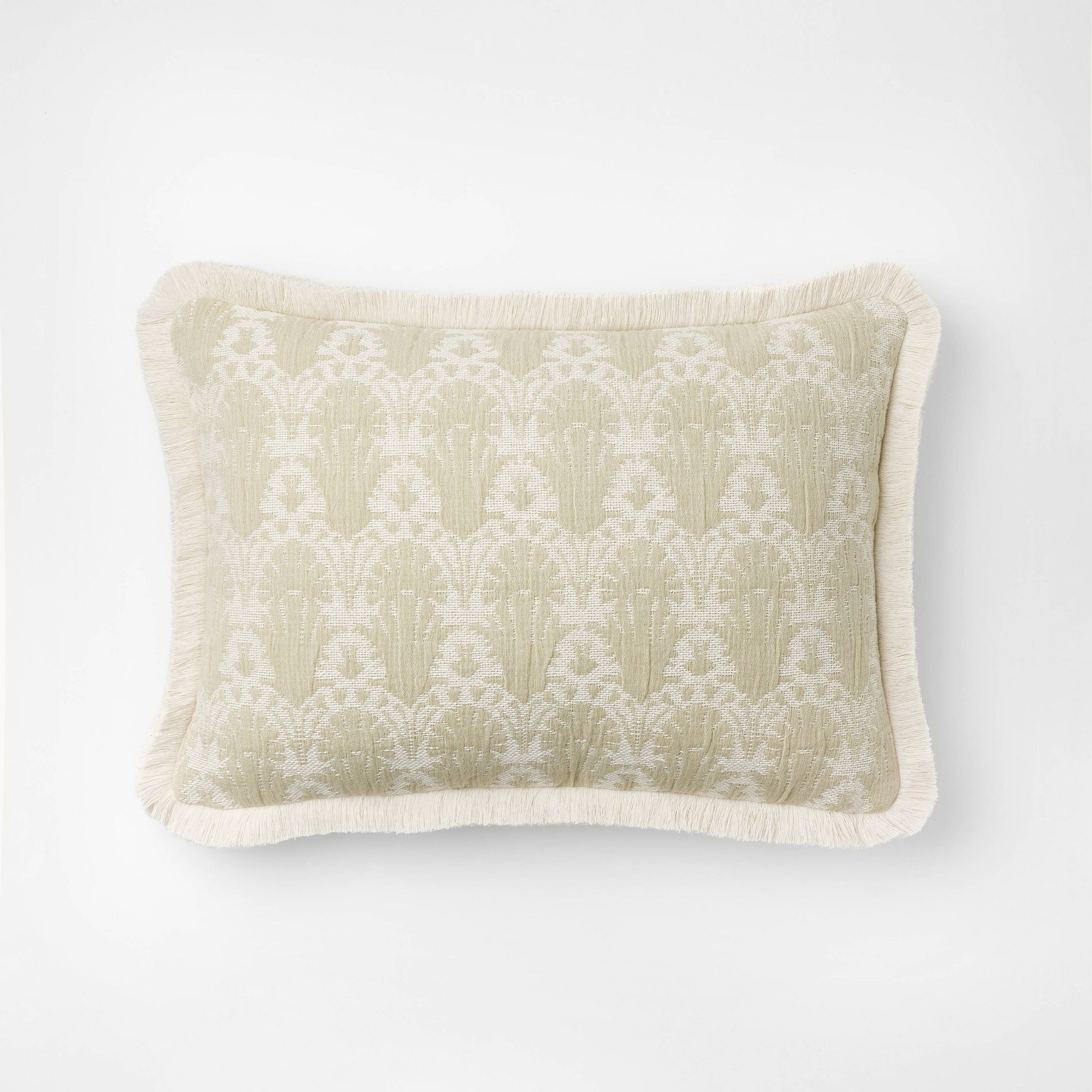 Lumbar Woven Shell Block with Fringe Edge Throw Pillow - Threshold™ designed with Studio McGee