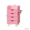 Salon Storage Cabinet, Hairdressing Tools Station W/2 Hair Dryer Holders & 4 Drawers, Raised Table Legs Supports, Multipurpose Tool Cabinet - 2 of 4