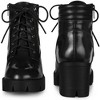 Perphy Women's Platform Lace Up Chunky Heel Ankle Combat Boots - 3 of 4