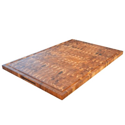 EcoDecors 40x28 FSC Teak XL Reversible End Grain Butcher Block