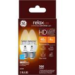 GE 2pk 4W 40W Equivalent Relax LED HD Light Bulbs Soft White