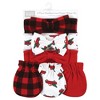 Hudson Baby Infant Girl Cotton Headband and Scratch Mitten Set, Christmas Tree Truck, 0-6 Months - 2 of 4