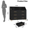 6 Drawer Dresser with LED Lights & Charging Station - Wooden Dresser for Bedroom, Modern TV Stand, Chest of Drawers for Closet, Hallway, Entryway - 3 of 4