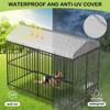 Outdoor Metal Dog Kennel with Roof – Secure Pet Cage w/ Safety Lock & Rotating Feeder - 2 of 4