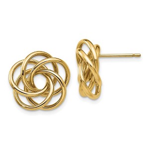 Black Bow Jewelry 15mm Polished Love Knot Earrings in 14k Yellow Gold - 1 of 4