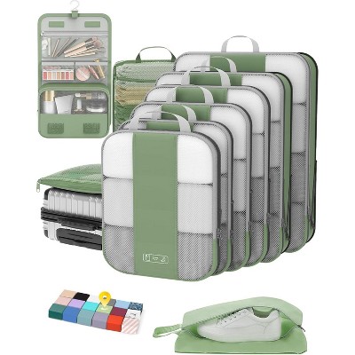 10 Set Compression Packing Cubes Travel Essentials,Compressible Expandable Packing Cubes Suitcase