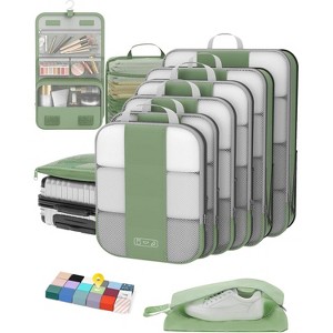 10 Set Compression Packing Cubes Travel Essentials,Compressible Expandable Packing Cubes Suitcase - 1 of 4