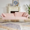 NicBex Teddy Buttons Tufted Accent Loveseat Sofa with Side Pocket & Foldable Armrest,Folding Sleeper Chair for Living Room,Bedroom - 3 of 4