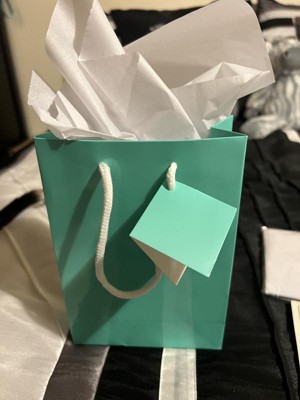 LFCXHTY Teal Blue Paper Gift Bag Small Square Bottom Kraft Paper Bags with Handles for Wedding Baby Shower Kid's Birthday Party (Tiffany Blue, 6 x 6