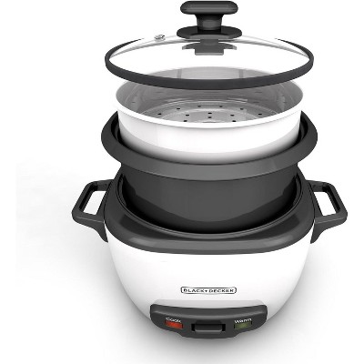 White 16-Cup Electric Rice Cooker with Non-Stick Stainless Steel Bowl